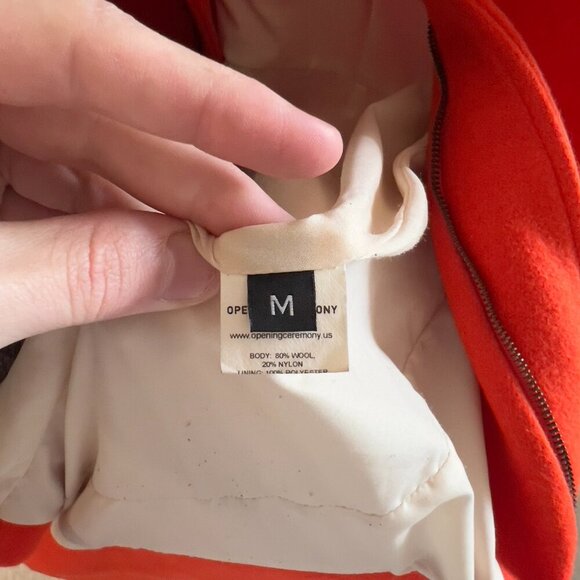 861 Opening Ceremony Tron Legacy Orange Wool Coat Size Medium Color Black - Picture 4 of 4